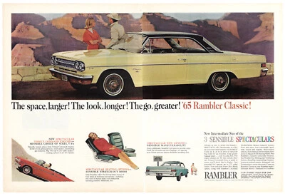 65 Anuncio impreso clásico Rambler publicidad vintage coche publicidad 2 páginas 1964 Foto 1 de 3