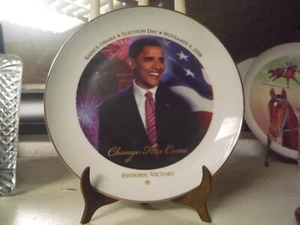 * Celeb own Lot of 4 rare Pres Barack Obama dinner plate/2 newspapers/People Mag - Picture 1 of 4