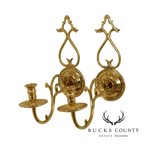 Restoration Virginia Metal Crafters Brass Pair Candle Wall Sconces Cover