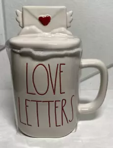 Neu Rae Dunn LOVE LETTERS Becher mit Cover - Bild 1 von 5