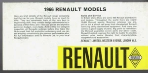 Renault Range 1966 UK Market Foldout Brochure R4 Dauphine R8 1100 R16 Caravelle - Picture 1 of 2