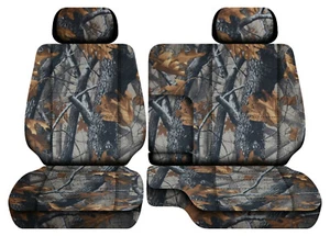 Truck bench seat covers camo gray tree fits 95-00Toyota Tacoma 60-40 seats+2HR - Picture 1 of 7