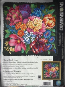 Dimensions Needlepoint Kit Floral Splendor Frame or Pillow #20011 - Picture 1 of 3