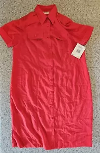 Vintage Womens Red Button Up Dress Brand New With Tags Size 18W Kathie Lee - Picture 1 of 4