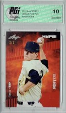 Jack Leiter 2022 Leaf Hype #68 Red Blank Back #1/1 Rookie Card PGI 10