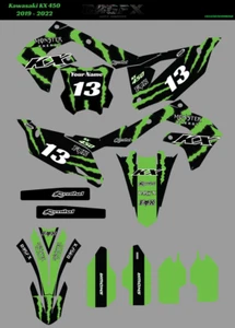 Kit Grafica Kawasaki KX 250 KX450 Monster Series 2019 - 2023 - Edizione Pro - Foto 1 di 1