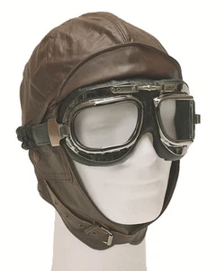 Flieger Lederhaube braun, Mütze, Kälteschutz -NEU- - Bild 1 von 1