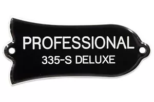Gravierte ""PROFESSIONAL 335-S DELUXE"" Truss Rod Abdeckung für Gibson Gitarren 2-lagig B/W - Bild 1 von 2