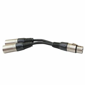 New 3Pin XLR Female Jack To Dual 2 Male Plug Y Splitter Cable Adapter Microphone - Picture 1 of 7
