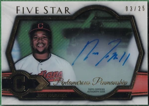 Autografo 2021 Topps Five Star Jose Ramirez Pentamerous Penmanship /25 - Foto 1 di 2