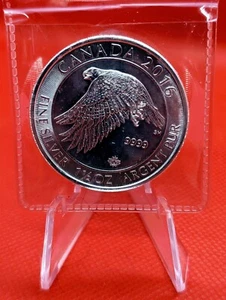 2016 Canadian Fine Silver Gyrfalcon 1.5oz.  Gem/BU Royal Canadian Mint *Thick* - Picture 1 of 2