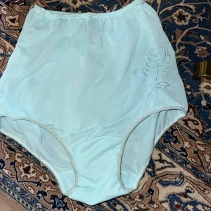 BRAGAS VINTAGE HANNA GRANNY TALLE ALTO SATINADO - ACABADO TODO NAILON TRICOT AZUL L - Imagen 1 de 5