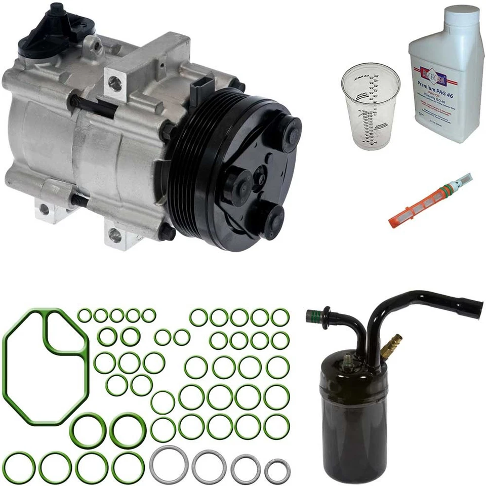 Compresor de aire acondicionado Omega para Ford Thunderbird Mercury Cougar con kit de reparación de aire acondicionado TCP Foto 1 de 1