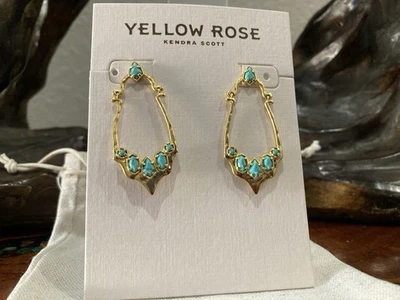 Pendientes Kendra Scott Amarillo Rosa Montana Turquesa Vintage Magnesita Oro Nuevos con Etiquetas Foto 1 de 3