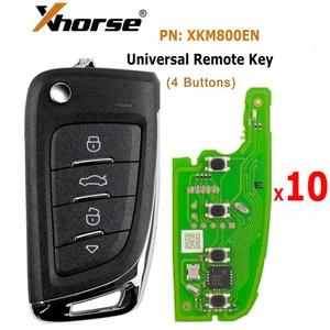 10x XHORSE XKM800EN Universal Remote Key Flip 4 Buttons For VVDI Tool/VVDI2 - Picture 1 of 8
