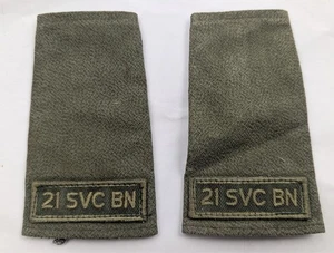 21 SVC BN Canadian Forces Army Rank Slip-On Cloth Epaulette Rank Insignia Pair - Picture 1 of 2