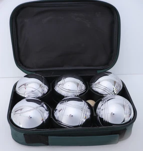 Vintage Petanque Set 6 Chrome Balls Made in France - Picture 1 of 13