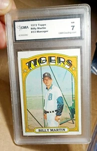 1972 Topps Billy Martin. #34 GMA Grade 7 ( NM ) - Bild 1 von 7