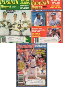 BASEBALL DIGEST 1990 Lot Of 3-1990 Rosters,Oakland A's,Kirk Gibson,Roger Clemens - Imagen 1 de 3