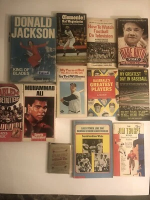 Vintage Sports Lot: Books Tapes Nolan Ryan Babe Ruth Jim Thorpe Ted Williams Etc - Image 1 of 4