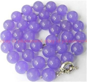 Beautiful Natural 8/10/12mm Purple Alexandrite Round Gemstone Beads Necklace 18" - Picture 1 of 14