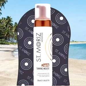 St. Moriz Advanced Color Correcting Self Tanner Mousse in Dark with Mitt 7.7 Oz - Picture 1 of 3