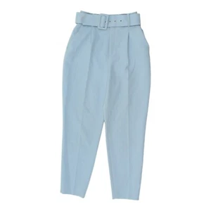 Pantalones azules Zara para mujer | Chino cónico informal diseñador con cinturón de colección - Imagen 1 de 7