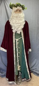 "Free shipping" Handmade Father Christmas costume- burgundy excellent condition - Picture 1 of 9