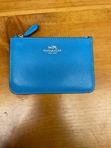 Kleine blaue Coach Schlüsselanhänger Geldbörse - Bild 1 von 3