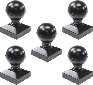 2" X 2" Square Black Aluminum Ball Post Cap for Aluminum Fence Posts | Black Pos