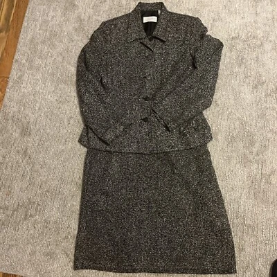 Primera Edición Por Liz Claiborne Falda Traje Chaqueta Talla 10 Falda 16 Foto 1 de 4