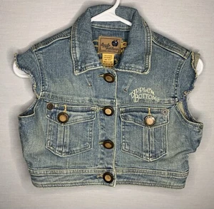 Apple Bottom Vintage Y2K Small Denim Vest P78 - Picture 1 of 11