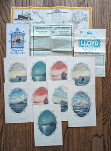 1927 Passenger List Menu Maps ++ Norddeutscher Lloyd Bremen Steamship (13 Items) - Picture 1 of 12