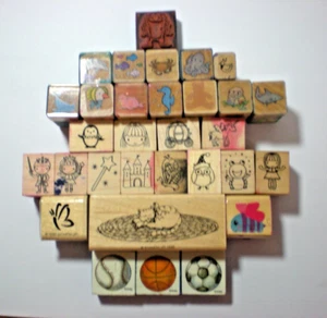 Rubber Stamps 31 Vintage Scrapbooking Sea Fairytale Sport Animal Tasmanian Devil - Picture 1 of 8