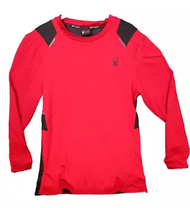 Spyder Active Men's Long Sleeve Black & Red Pullover Size M - Picture 1 of 5