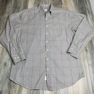 Camisa de vestir grande Peter Millar para hombre a cuadros multicolor 100 % algodón - Imagen 1 de 8
