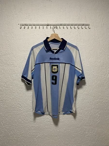 Argentina 2001 Reebok Home Soccer Jersey Men's Sz M Batistuta - Picture 1 of 8