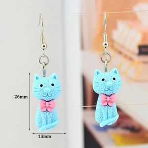 Pendientes colgantes creativos encantadores lindos dibujos animados de gato mascota pendientes colgantes joyas para mujeres - Imagen 1 de 24