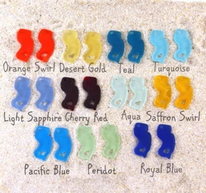 Nueva Jersey, pequeños dijes colgantes, acabado de cristal de mar, tú eliges el color, 1 o más juegos - Imagen 1 de 2
