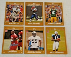 2007 Topps GOLD NFL Football 6 Card Insert Lot Charles Woodson 48/52 Packers HOF