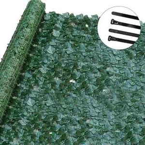 39 in. x 118 in. Artificial Ivy Privacy Fence Screen Faux Hedge Panels Decorativ - Picture 1 of 5