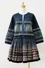 Unique Hmong Handmade Jacket Coat Cardigan Outwear With Embroidered Hemp Cotton