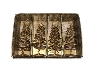Wellesley Manor Gold Metal Christmas Tree Placecard Holder Set Of 4 - Picture 1 of 9