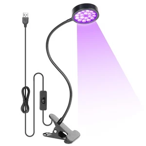 GREENIC USB Black Light Lamp 5V 5W 395nm UV Led Blacklight with Gooseneck and... - Picture 1 of 9