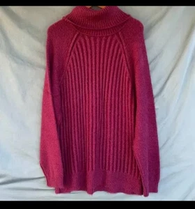 Neu mit Etikett Free People Big City Rollkragenpullover maulbeere Größe L Oversize flauschig 168 $ - Bild 1 von 8