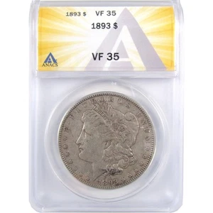 1893 Morgan Dollar VF 35 ANACS Silver $1 Coin SKU:I18653 - Picture 1 of 4