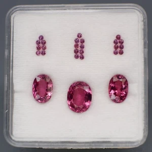 Oval&Round 1.3x1.3 to 8x6.5mm.Pink Purple Rhodolite Garnet Africa 26Pcs/4.16Ct. - Picture 1 of 6