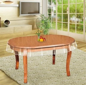 Clear Vinyl Tablecloth Protector Oval Kitchen 100% 52*70inch, - Picture 1 of 8