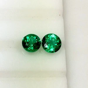 Smeraldo naturale tondo AAA esclusivo coppia abbinata super fuoco 1,25 ct - Foto 1 di 4