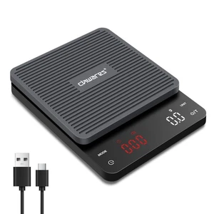 Rechargeable Digital Coffee Scale with Timer, 3kg/0.1g High Precision Pour Ov... - Picture 1 of 7